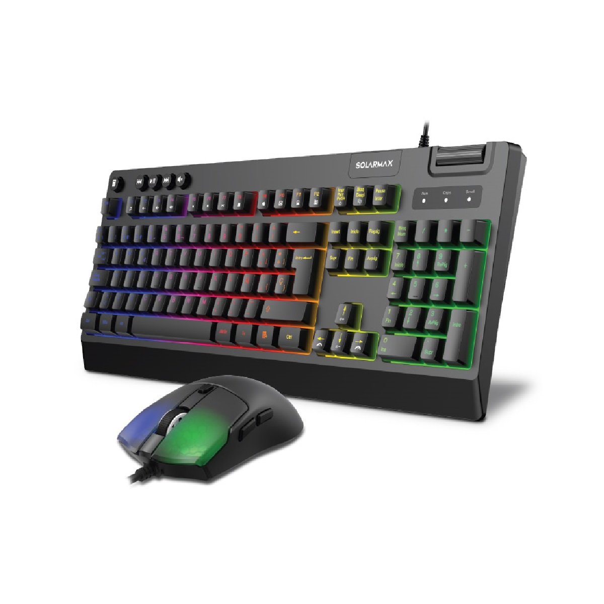 Kit Teclado Mouse Gamer GC2P8200 RGB Negro Solarmax