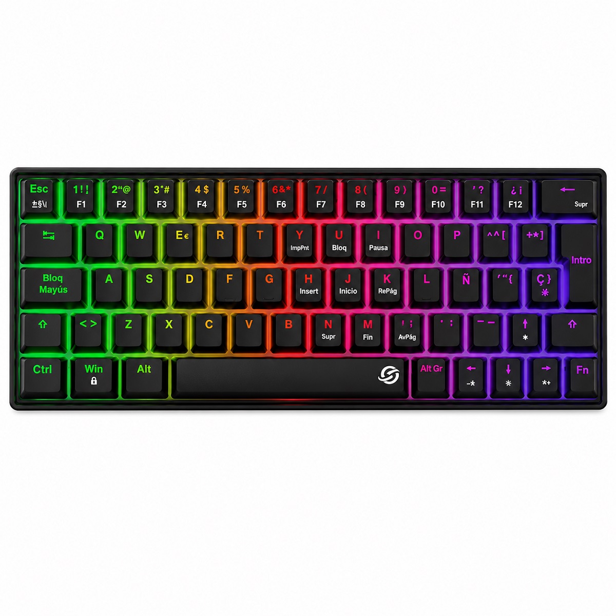 Teclado Mecanico Gamer RGB GMKB76CB Negro Switch Rojo Español Solarmax