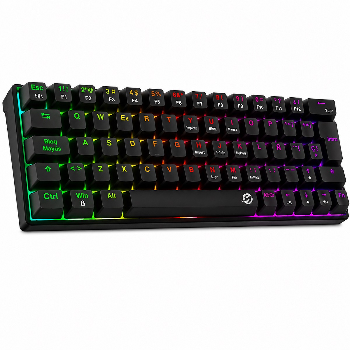 Teclado Mecanico Gamer RGB GMKB76CB Negro Switch Rojo Español Solarmax