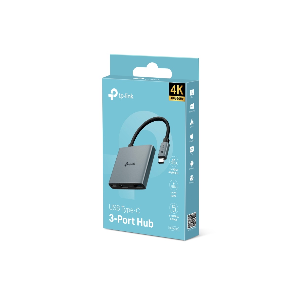 Hub USB C a USB 3.0 + USB C/PD + HDMI 4K UH3020C Tp-Link