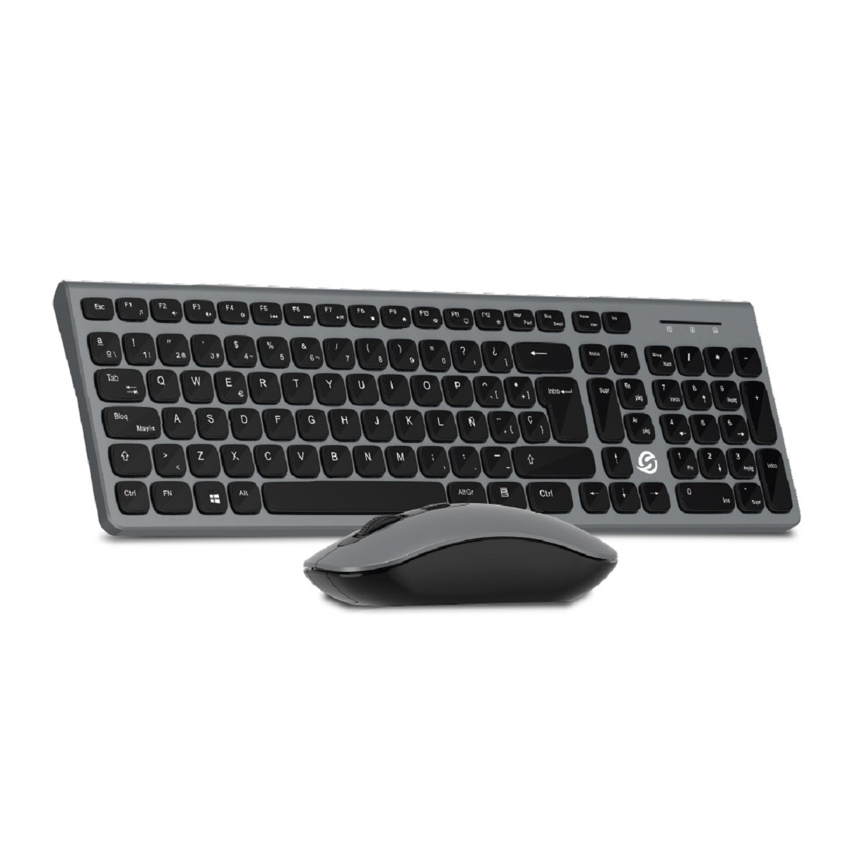 Kit Teclado Mouse Inalambrico Slim KMC2006S Gris Solarmax