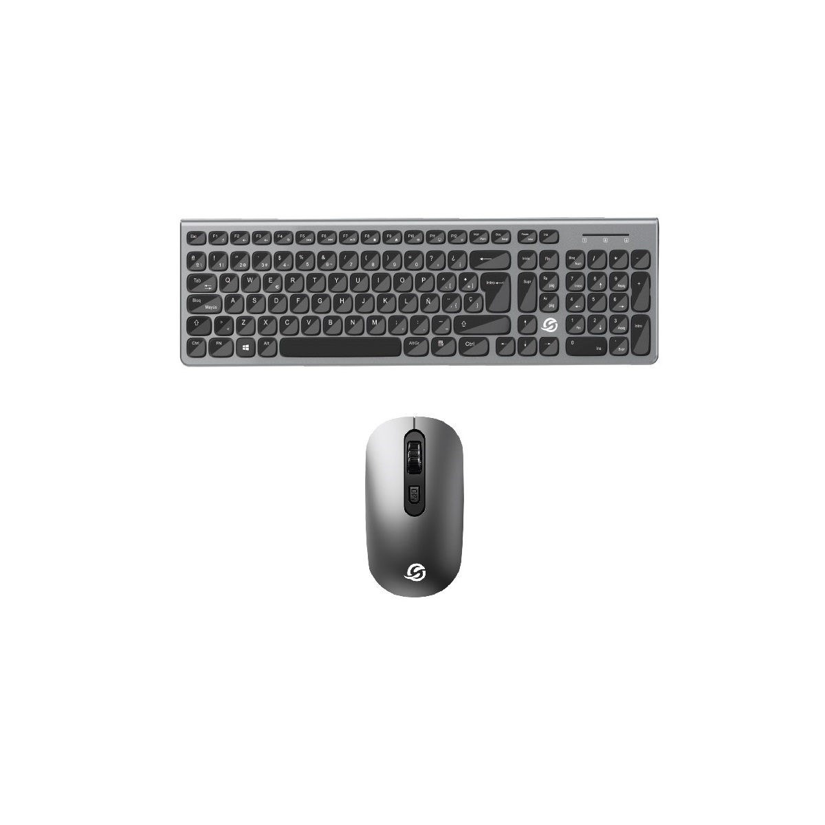 Kit Teclado Mouse Inalambrico Slim KMC2006S Gris Solarmax