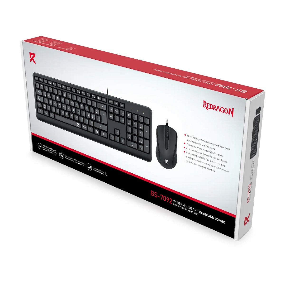 Kit Teclado Mouse USB BS-7092 Español Redragon