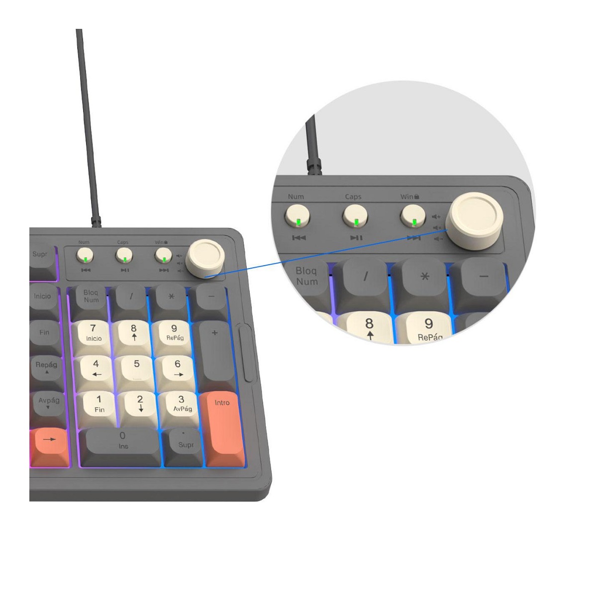Teclado Gamer Retroiluminado Español NM-TM32 Netmak