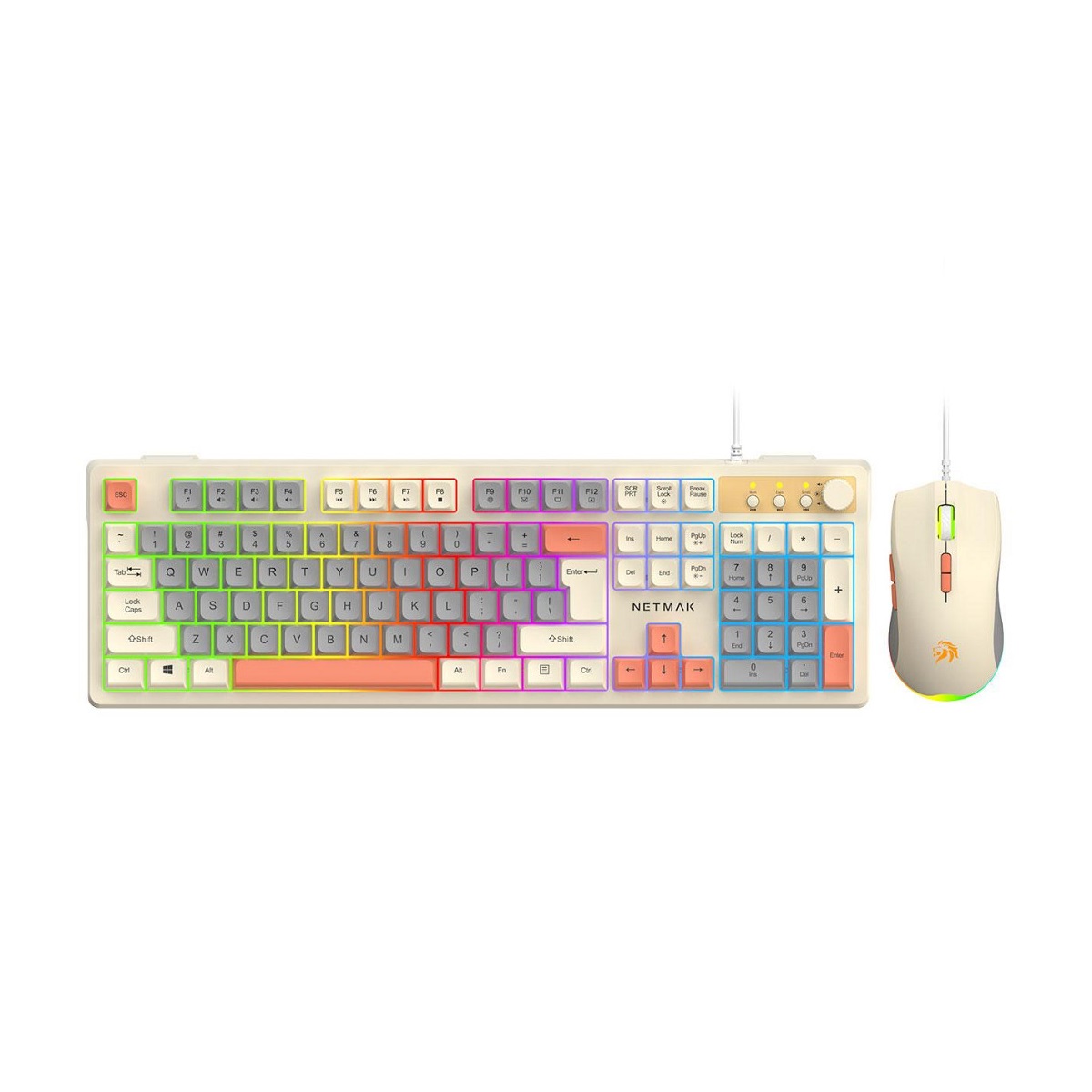 Kit Teclado Mouse Gamer Retroiluminado Español NM-TM34 Netmak