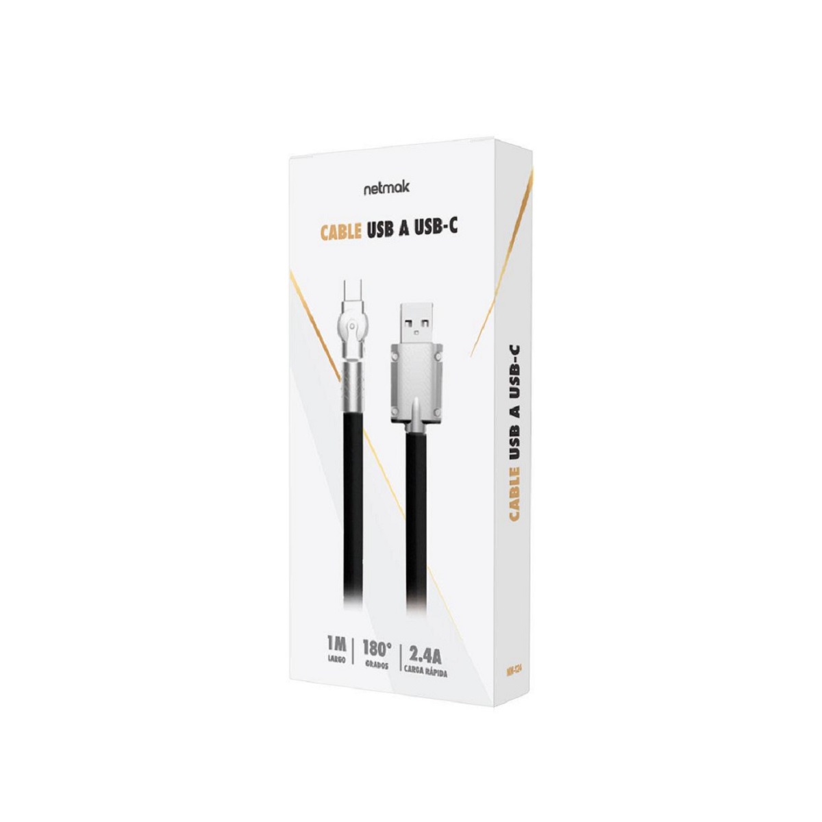 Cable USB a USB C Punta Giratoria NM-124 Netmak