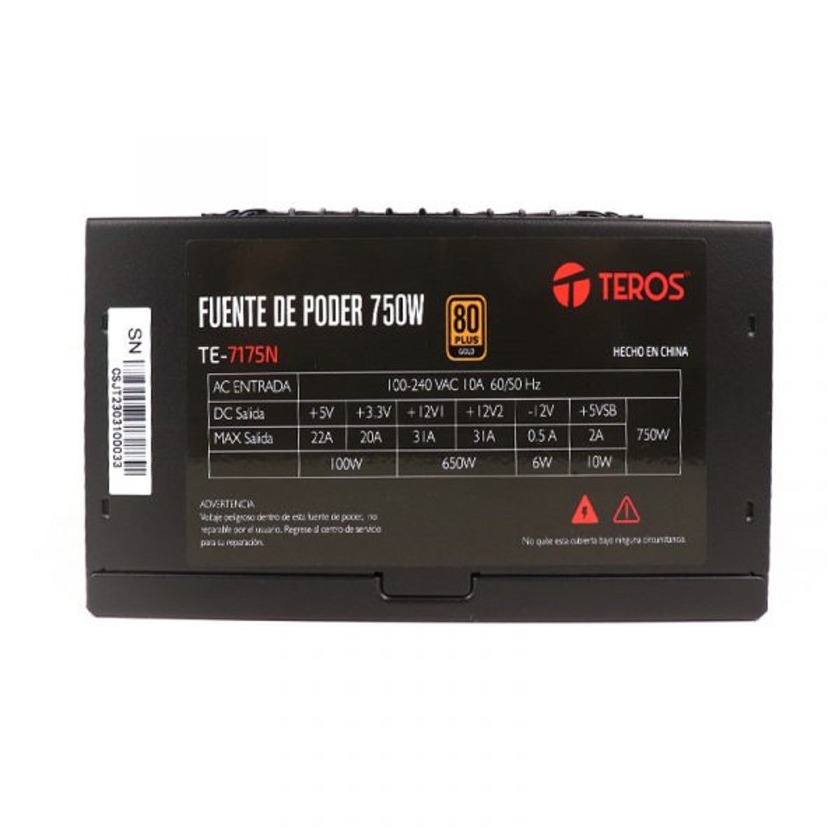 Fuente 750W 80 Plus Gold TE-7175N Modular Teros
