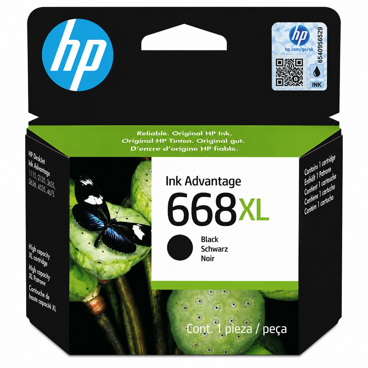 Cartucho HP 668XL Negro Original