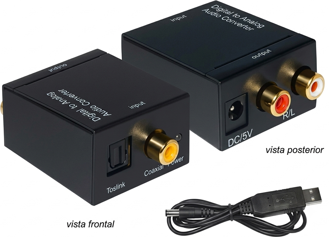 Conversor Audio Digital Optico a RCA - Sin Transfo 5V 2A