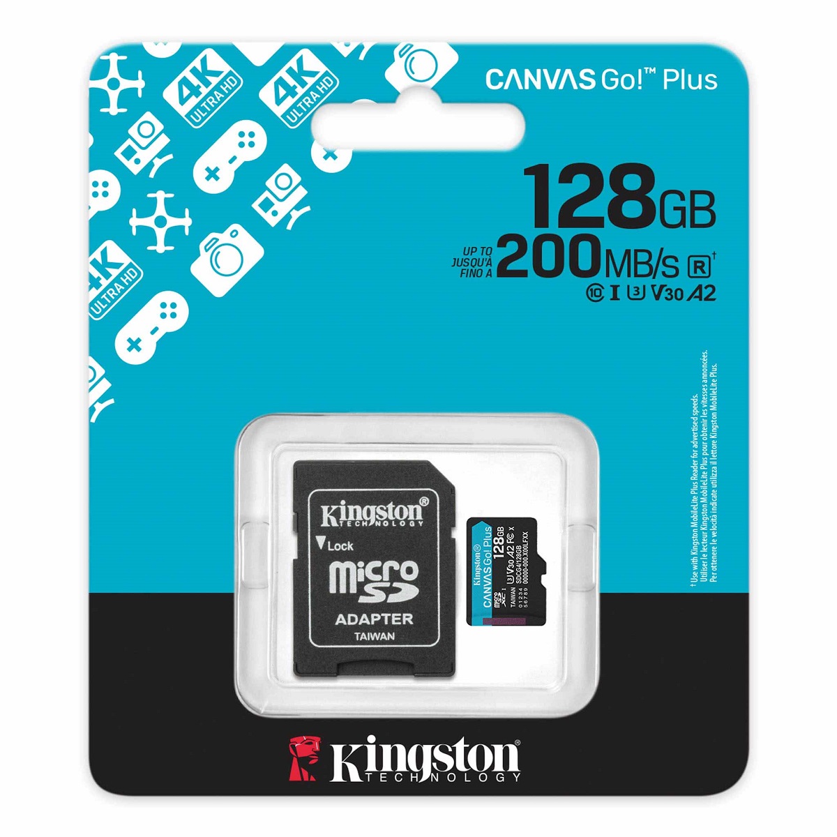 Memoria MicroSD 128GB Canvas Go Plus 200MB/s Kingston