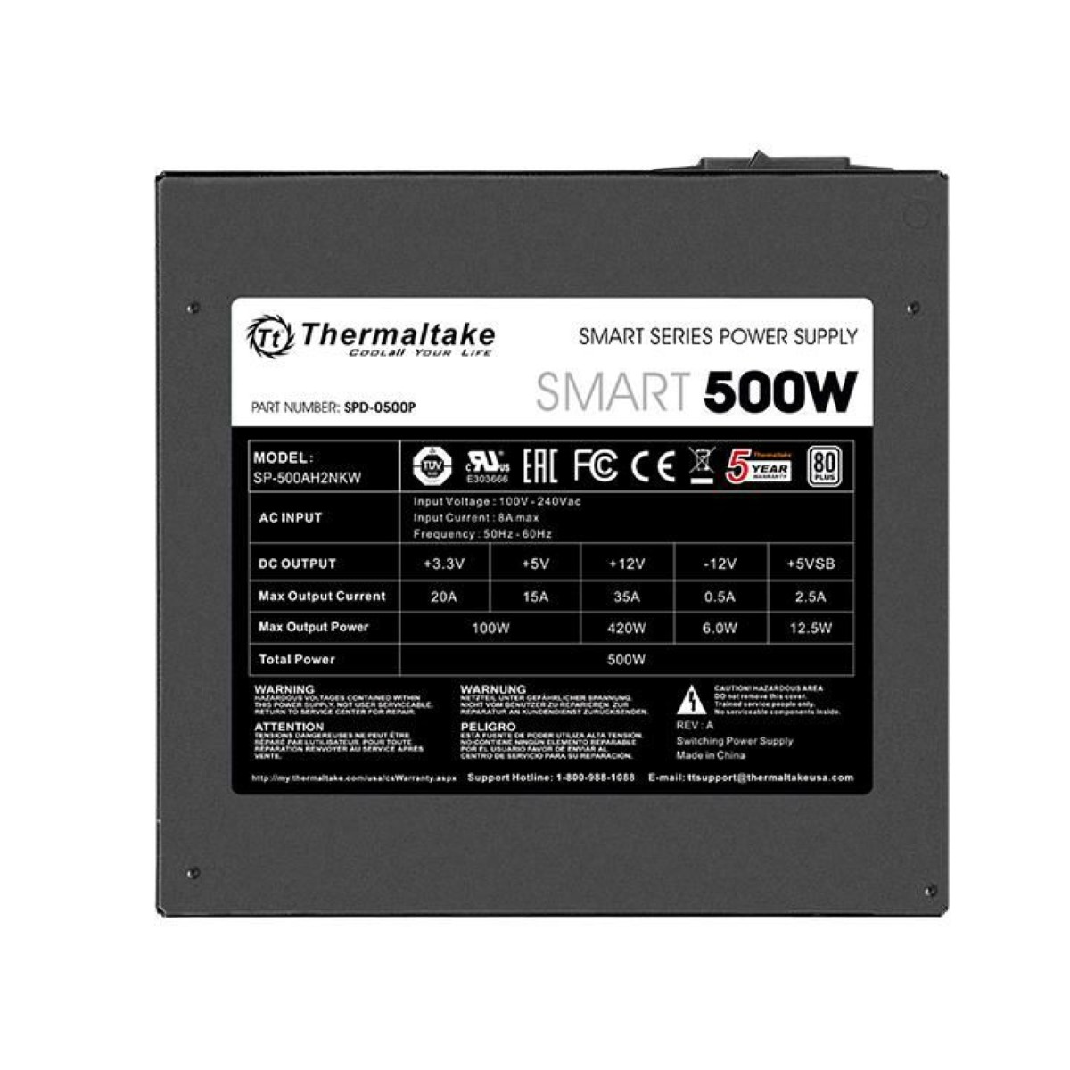 Fuente Smart 500w 80 Plus Thermaltake
