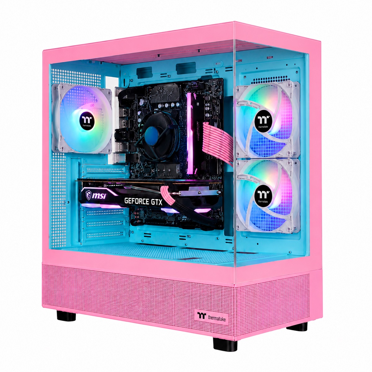Computadora Gamer - I3 - 16GB RGB - SSD 512 - GTX 1050ti 4GB - Gab Bubble Pink - Moni 22 Curvo FHD