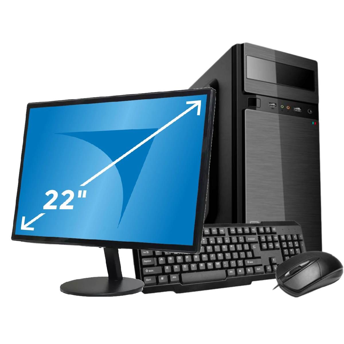 Computadora Athlon 3000 - 8Gb - SSD 240 - Gabinete Kit - Moni 22
