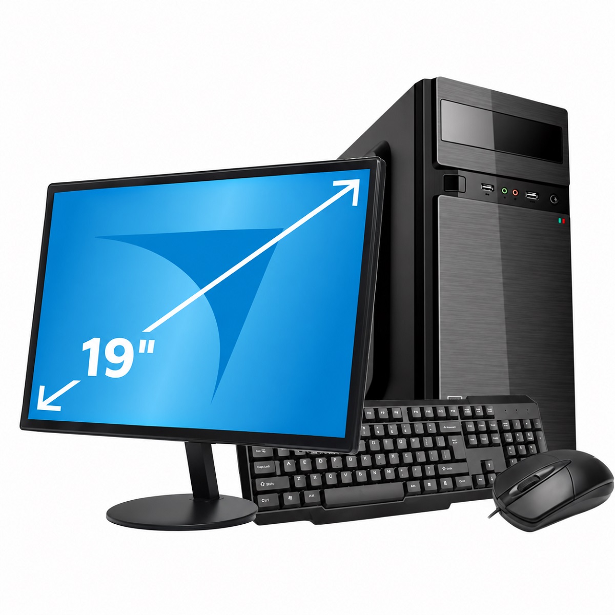 Computadora Athlon 3000 - 8Gb - SSD 240 - Gabinete Kit - Moni 19