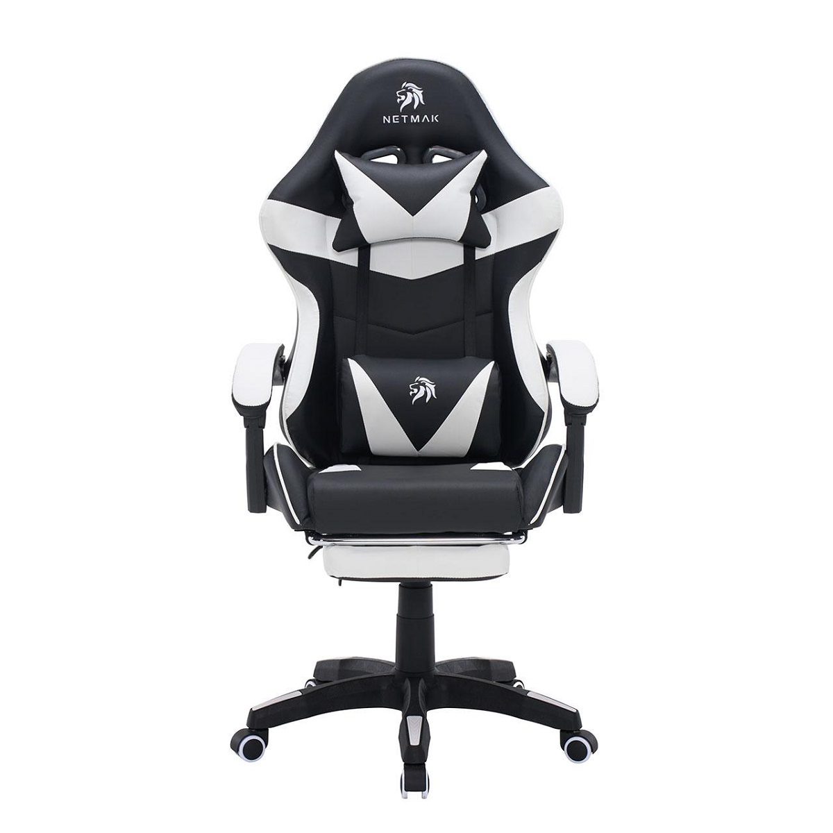 Silla Gamer C/Masajeador Negro/Blanco NM-SG907 Netmak — foto 2