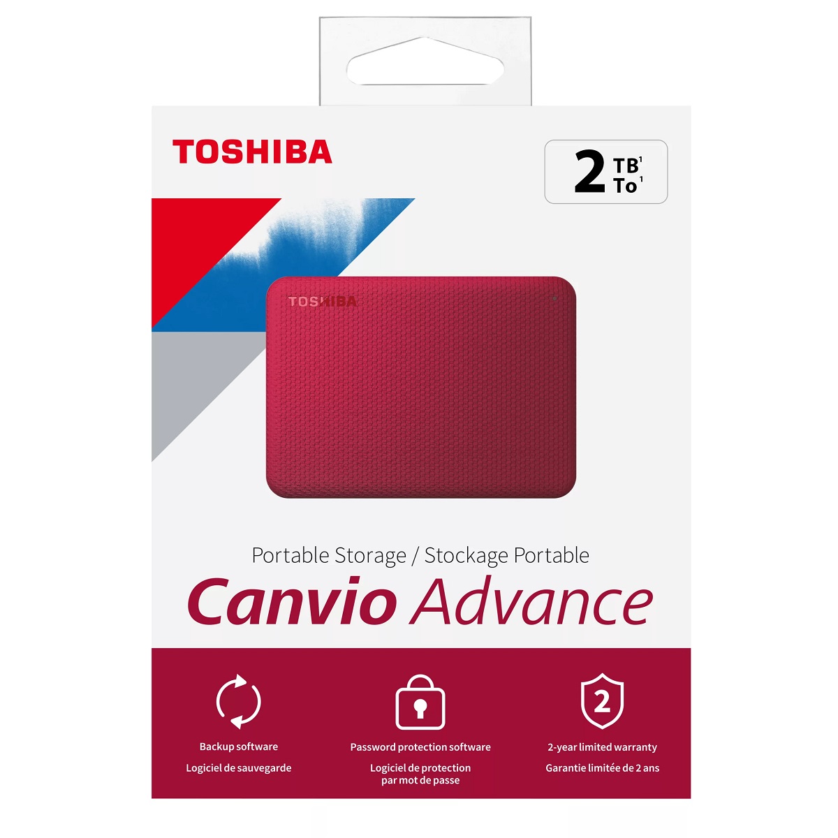 Disco Externo 2TB USB 3.2 Canvio Advance Rojo Toshiba