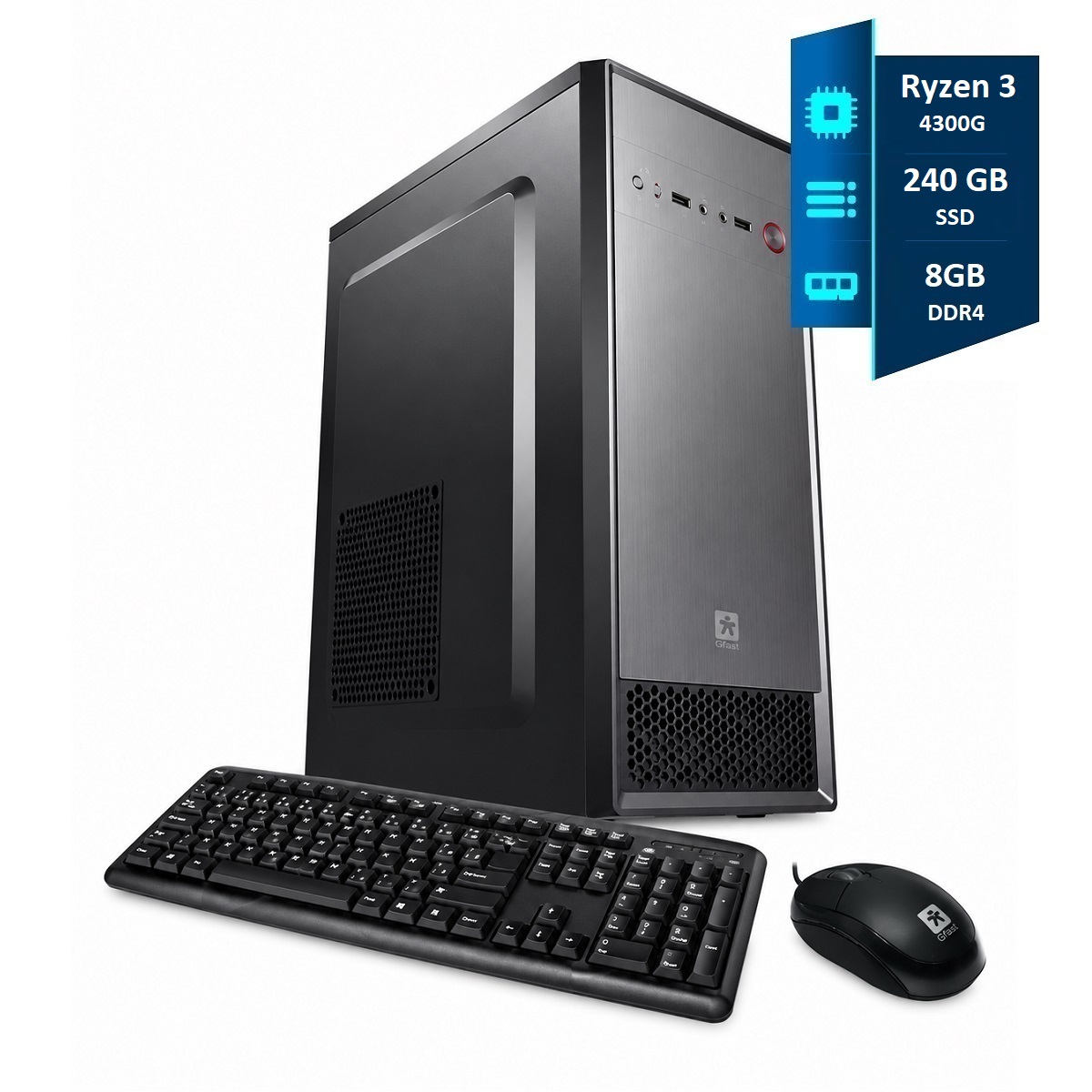 PC AMD Ryzen 3 4300G 8GB DDR4 240GB SSD WIFI