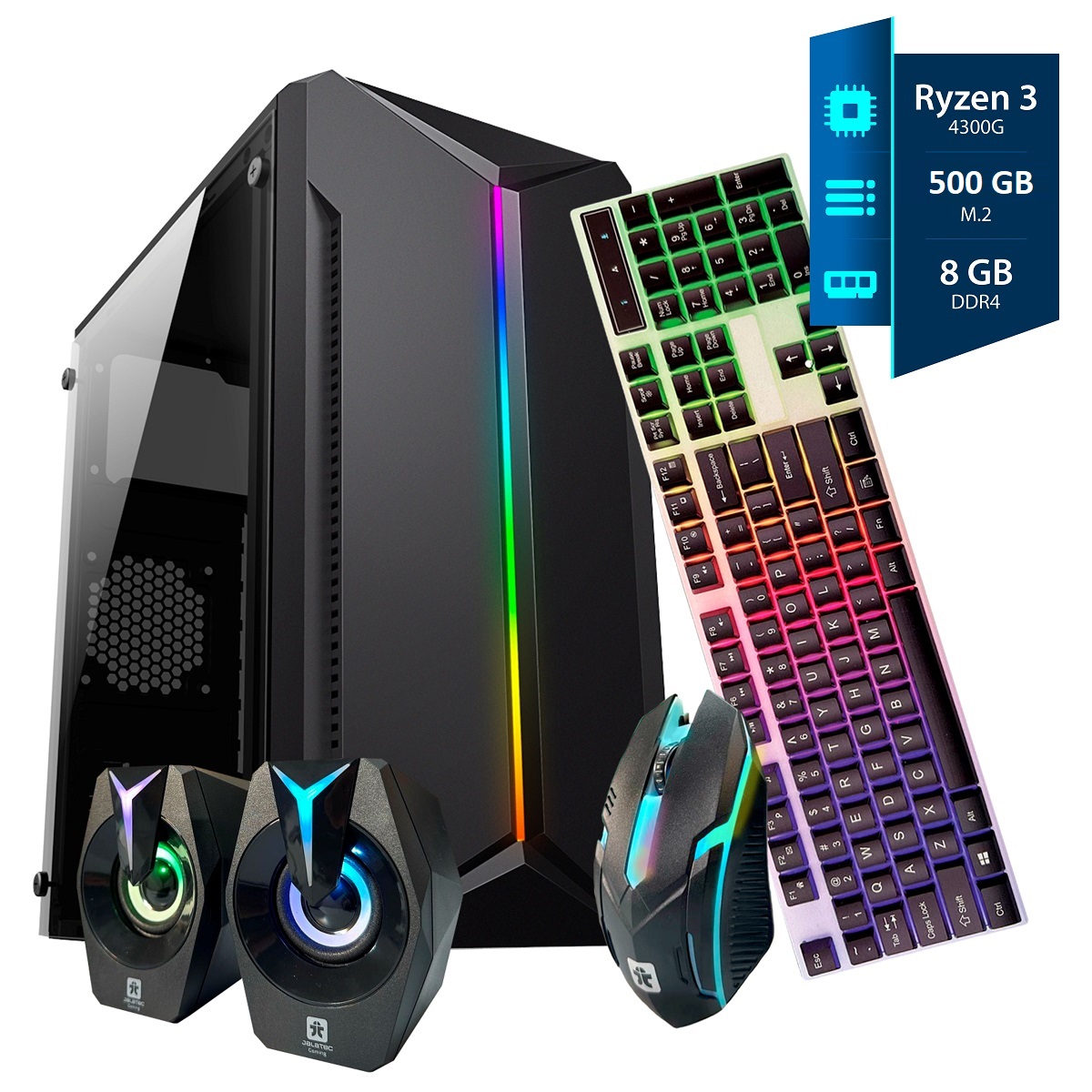 PC AMD Ryzen 3 4300G 8GB DDR4 500GB SSD KIT GAMER