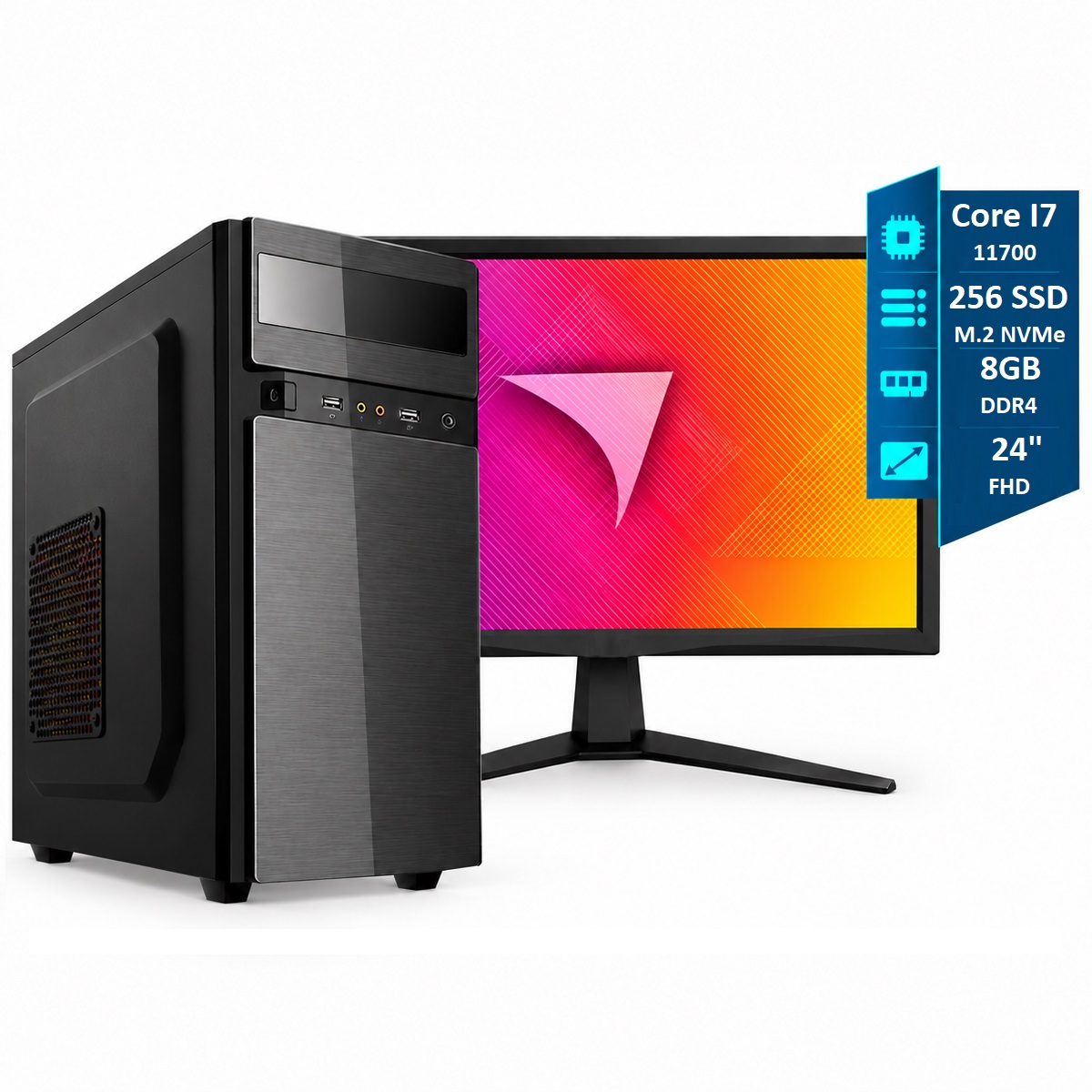 Computadora i7 - 8GB - 240GB SSD - Monitor 24
