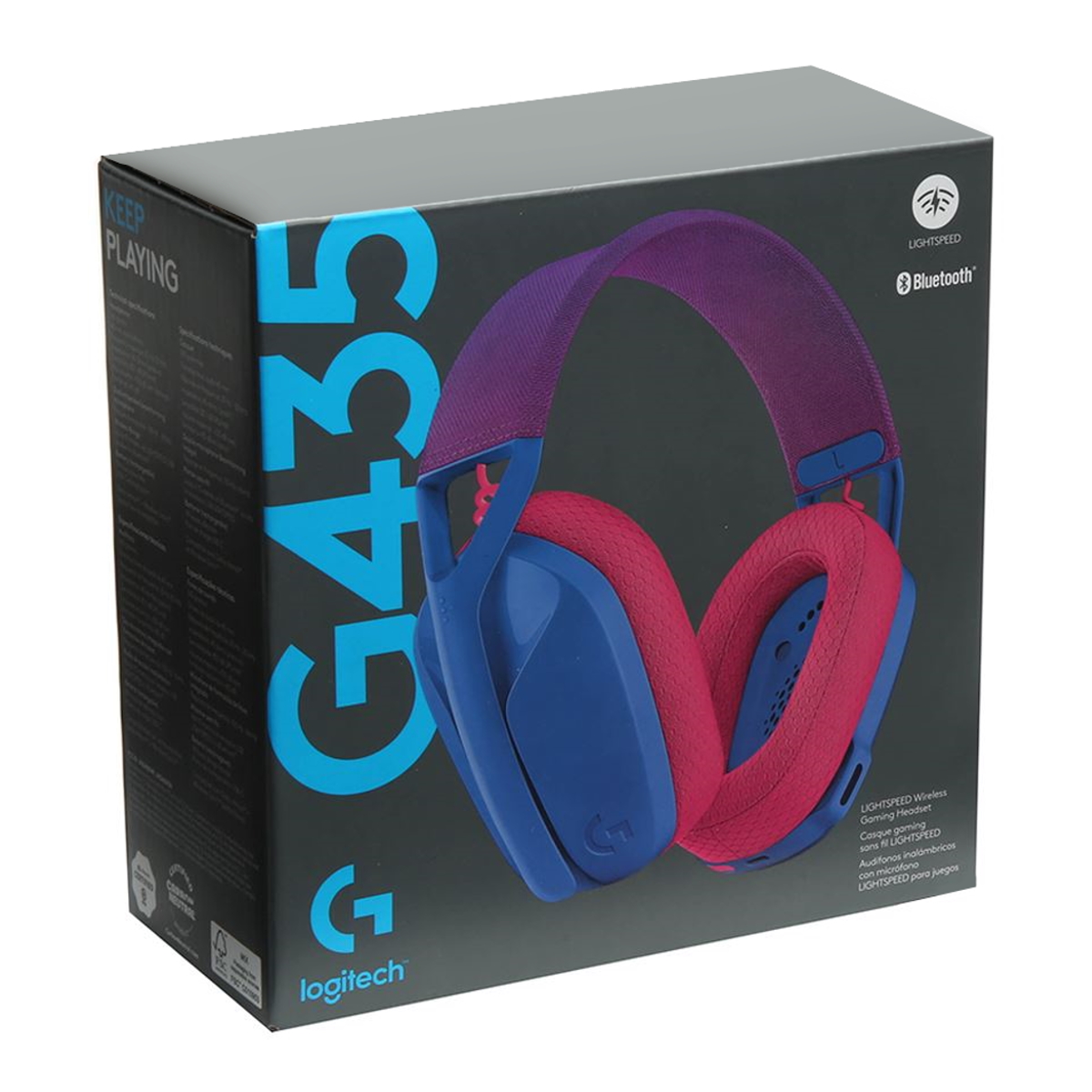 Auriculares Gamer Bluetooth Vincha G435 Azul y Frambuesa Logitech