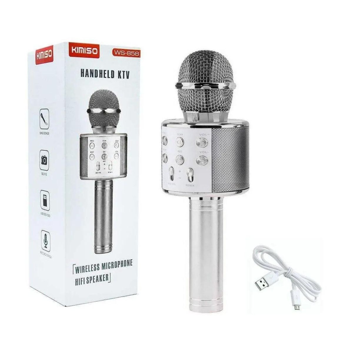 Microfono Bluetooth Karaoke Parlante Ws-858