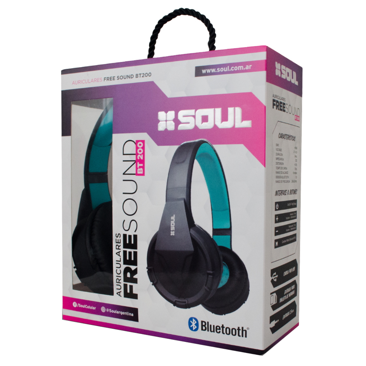 Auriculares Bluetooth Vincha BT200 Celeste Soul