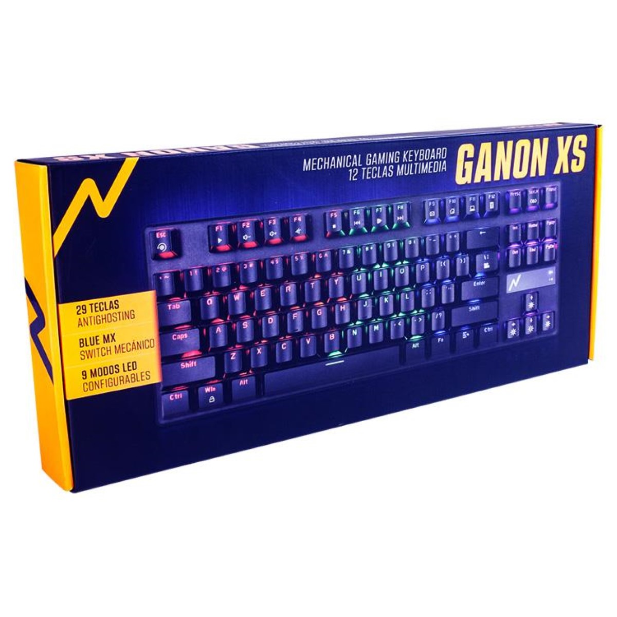 Teclado Mecanico Gamer Retroiluminado Ganon Extra Small Switch Blue Noga