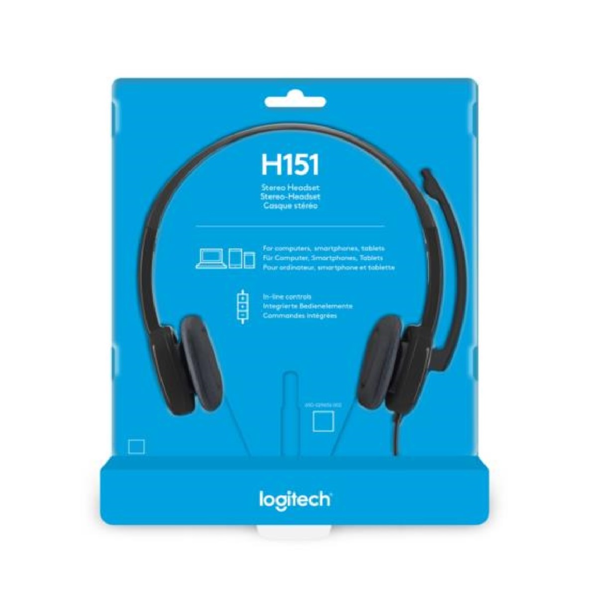 Auriculares Pc Cable Vincha H151 Negro Logitech